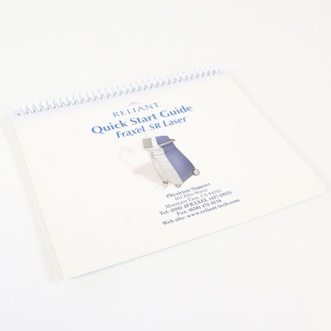 2006 Reliant Technologies Fraxel SR Laser Quick Start Reference Guide Rev 3