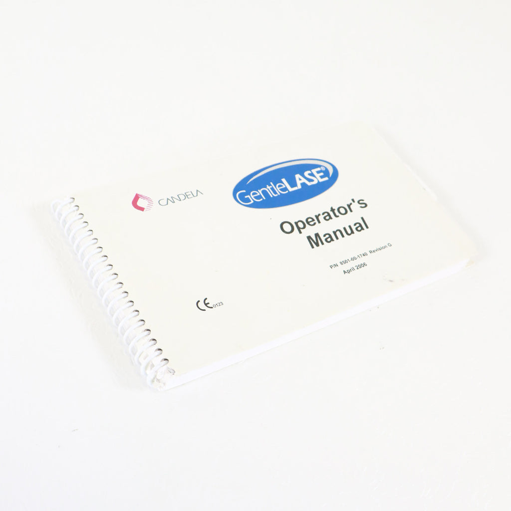 2006 Candela GentleLASE Operator Manual User Operation Guide 8501-00-1740 REV G