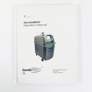 2009 Candela GentleMax Laser Operator Manual Software Book 8501-00-1810 Rev B