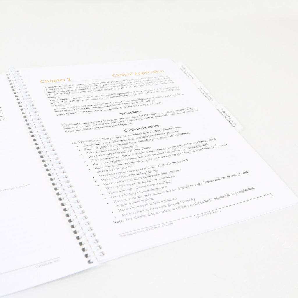 Cynosure PrecisionTX Clinical Reference Manual Guide 2013 921-7019-000 Rev 02