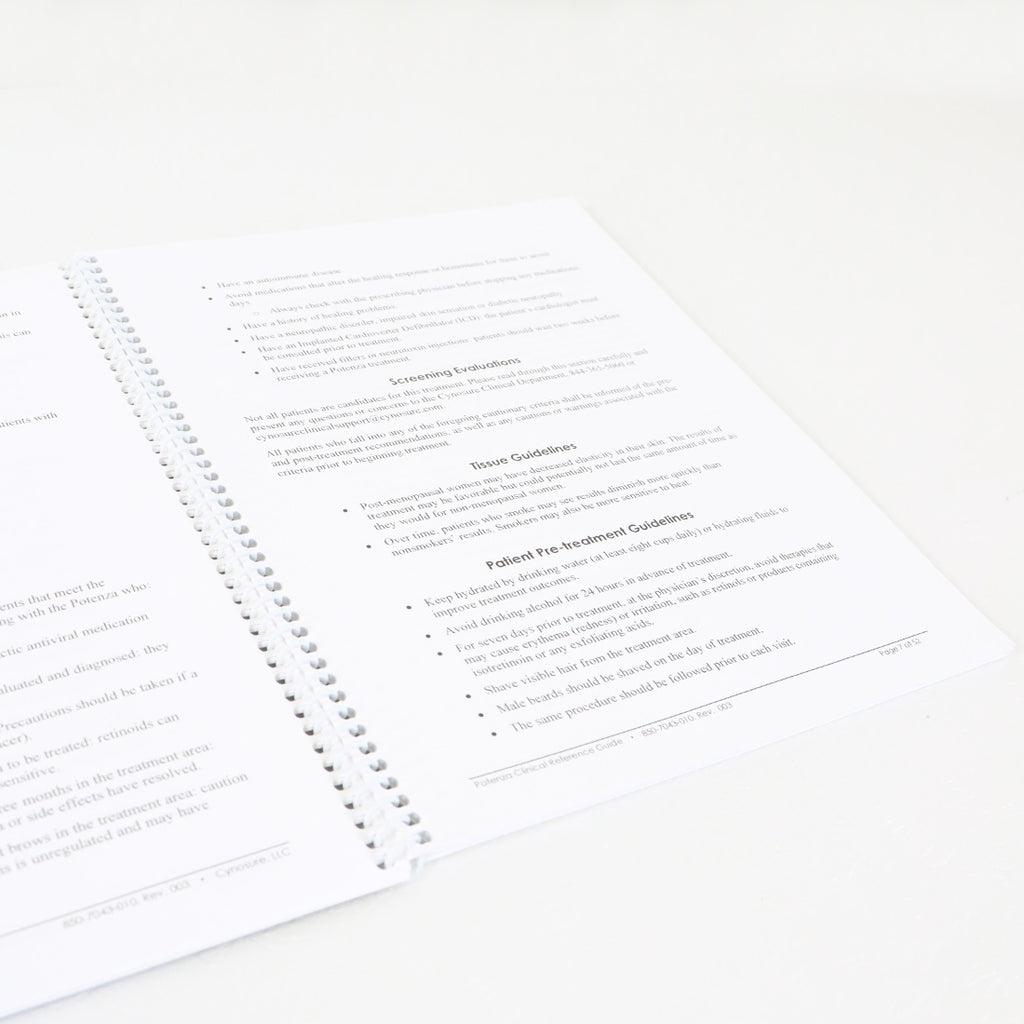 2021 Cynosure Potenza Clinical Reference Guide Manual 850-7043-010 Rev 003