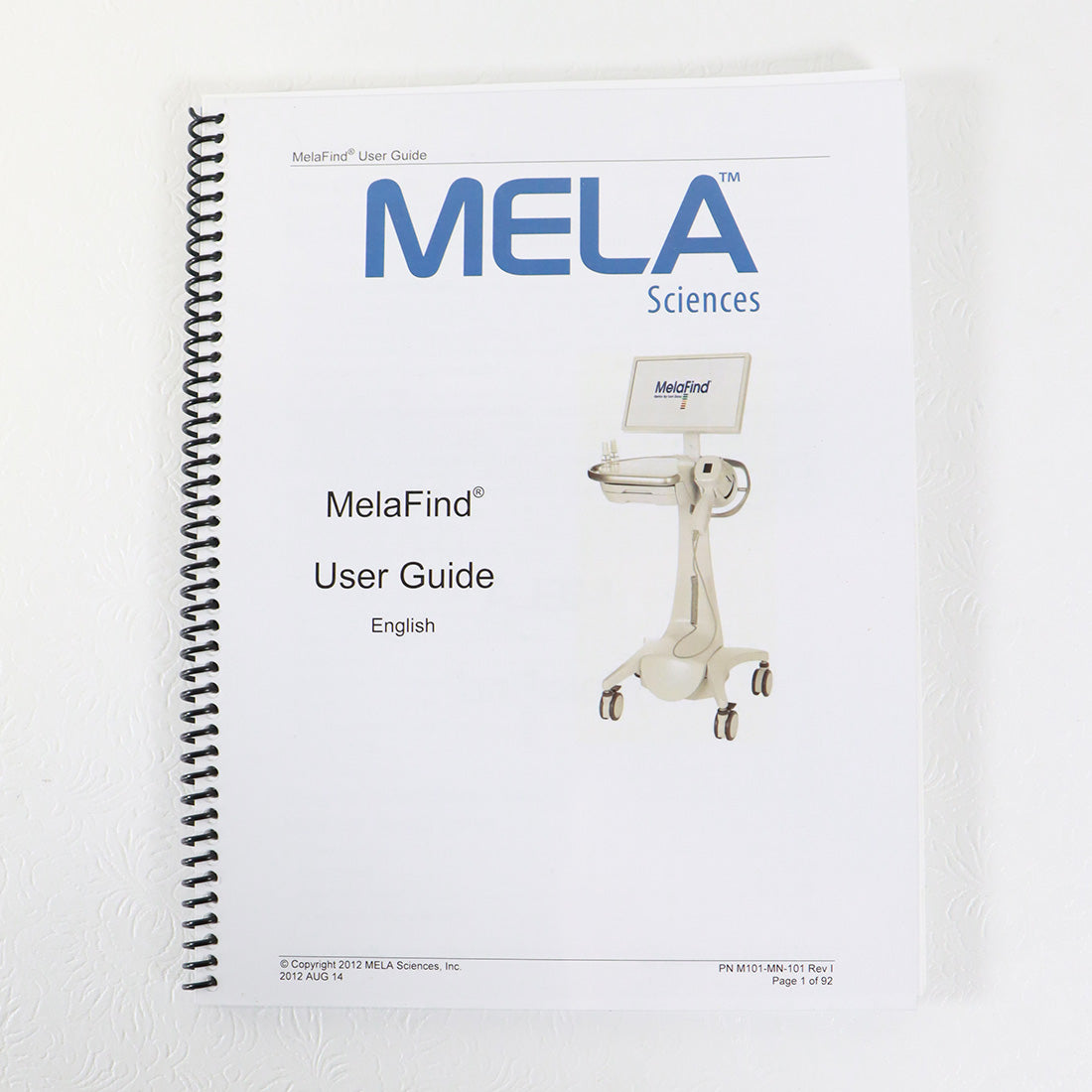 2012 MELA Sciences MelaFind User Guide Manual English M101-MN-101 Rev 1