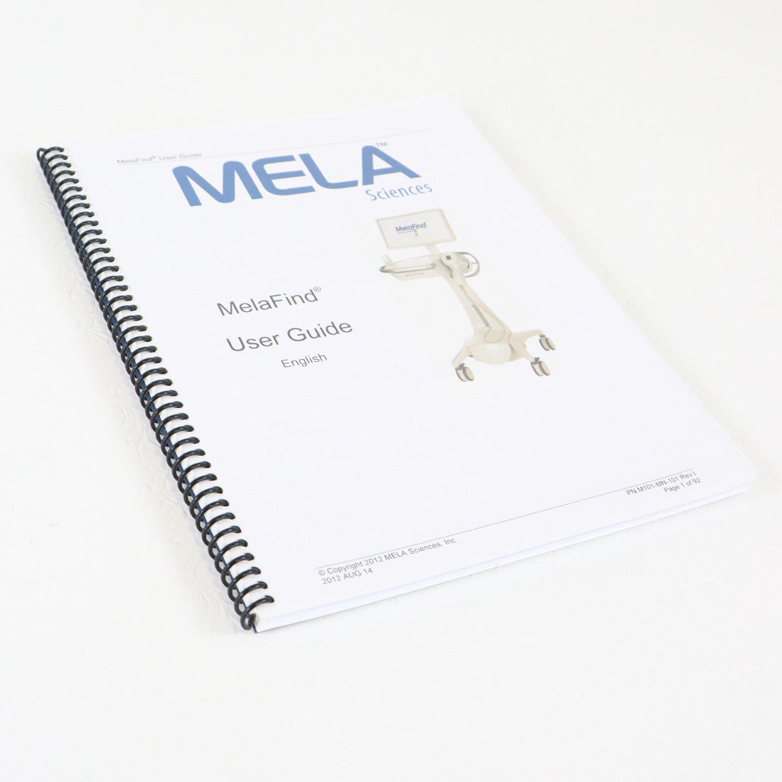 2012 MELA Sciences MelaFind User Guide Manual English M101-MN-101 Rev 1