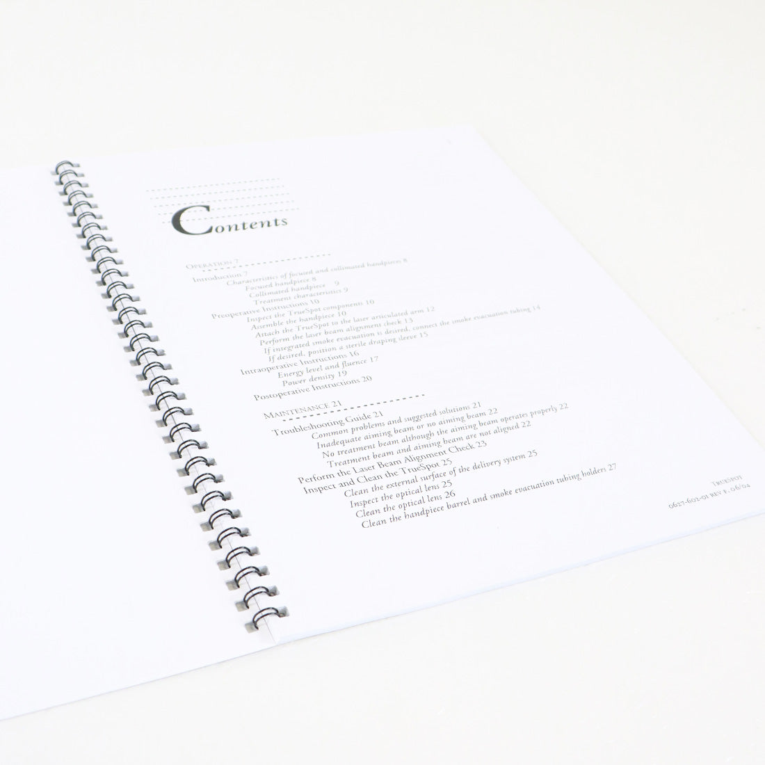 2004 Lumenis TrueSpot Operator Manual Guide 0627-602-01 Revision F