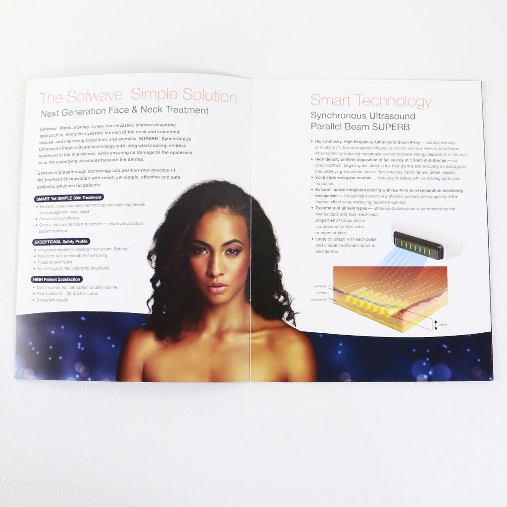 2021 Sofwave Skin Tightening Aesthetic Ultrasound System Informational Booklet