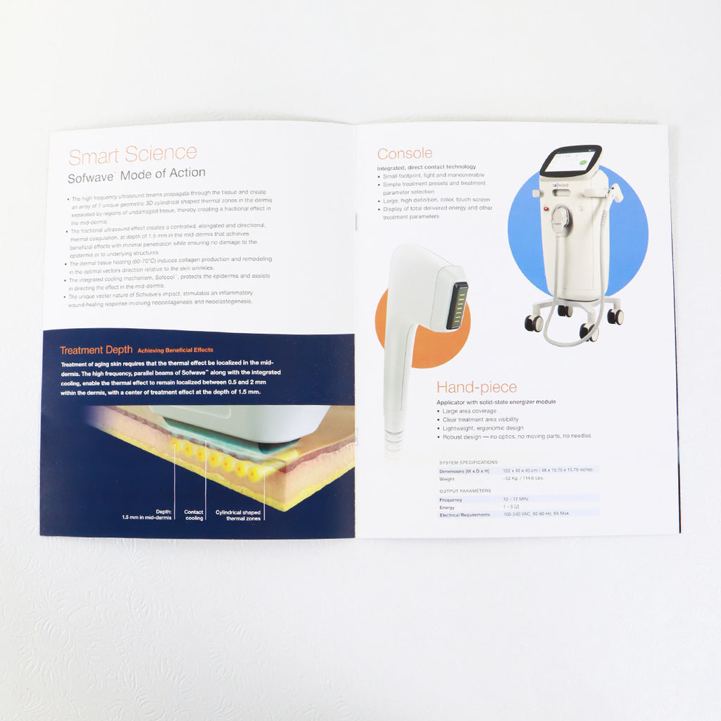 2021 Sofwave Skin Tightening Aesthetic Ultrasound System Informational Booklet