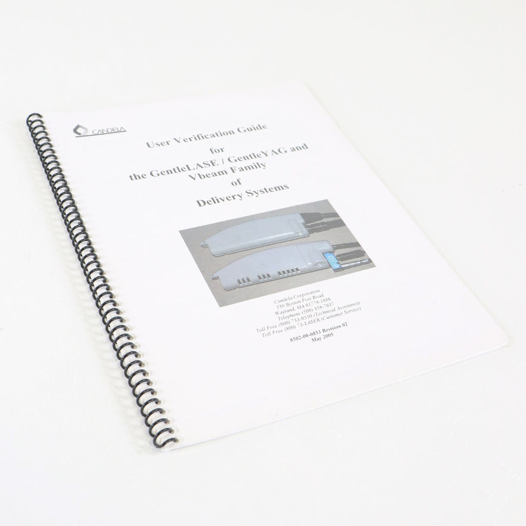 Candela GentleLASE GentleYAG Vbeam Family Delivery System User Verification Guide