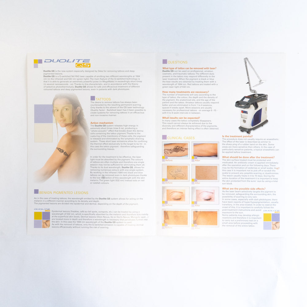 Deka Duo Lite QS Tattoo Removal Laser System Patient information Booklet