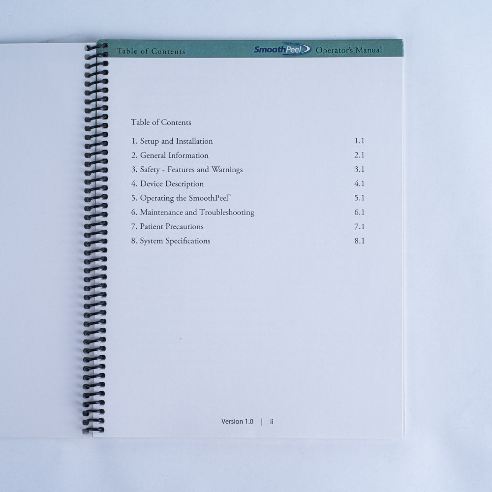 2007 Candela SmoothPeel Operator's Manual - CCU 190 Version 1.0