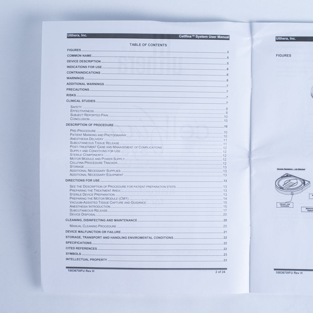 Ulthera CellFina System Motor Module Disposable Kit User INSTRUCTIONS FOR USE
