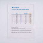 Zeltiq CoolSculpting Patient Package Pricing Laminated Sheet - PN: IC1250-E