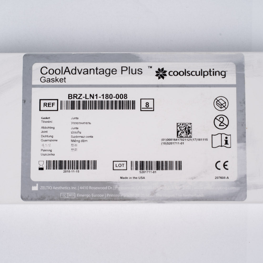 Zeltiq CoolSculpting CoolAdvantage Plus Gasket BRZ-LN1-180-008 X8 Exp. 11-2018