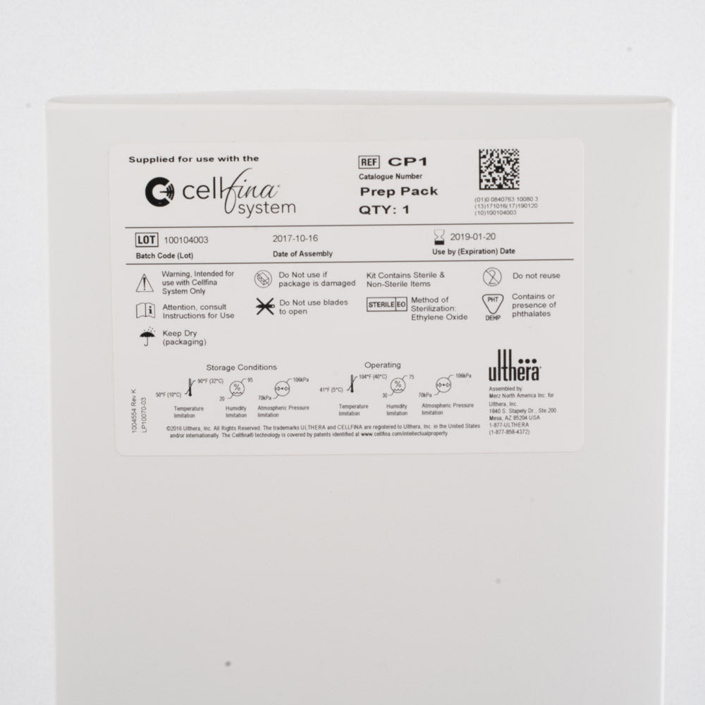 Ulthera Cellfina CP-1 CP1 Prep Pack Auto-Fil Kit Medela Liner Package Exp 1-2019