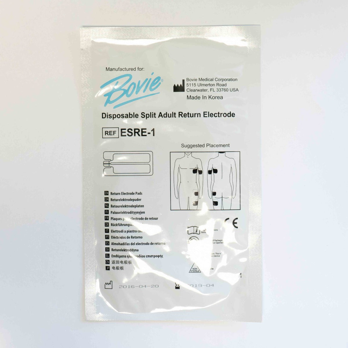 2019-04 Bovie Disposable Split Adult Return Electrode - ESRE-1- LOT OF 28