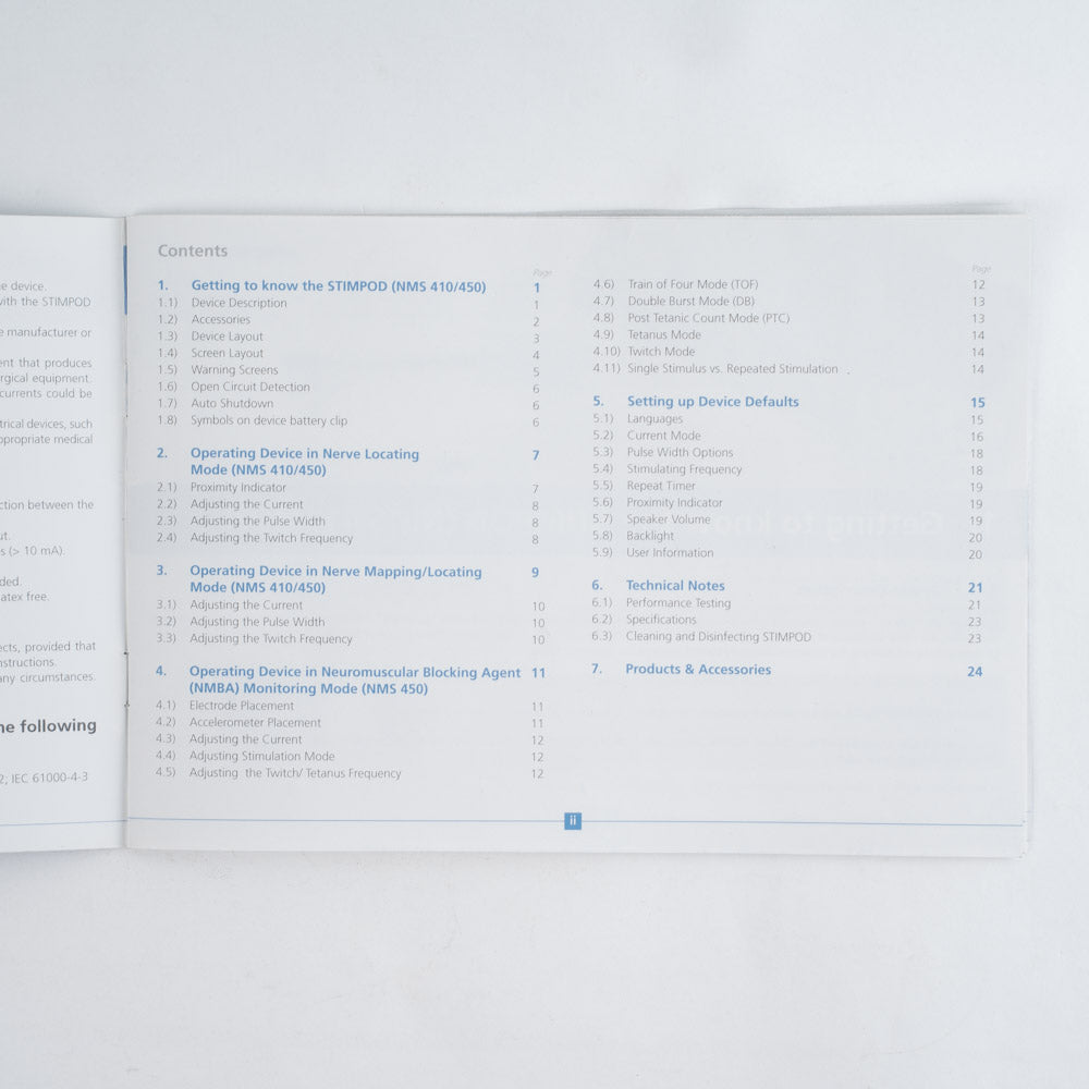 XAvant STIMPOD Precision Nerve Locating Device USER MANUAL - PN: NMS410/450