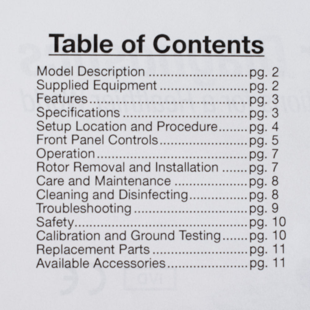 Drucker Diagnostics Lab Centrifuge 642VES, 642VFD, & 642VFD-Plus USER MANUAL