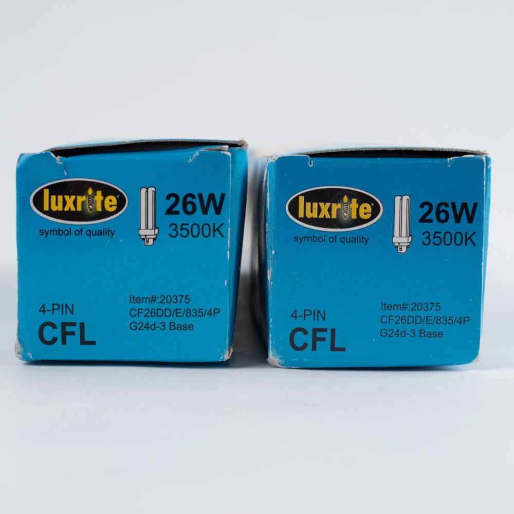 Luxrite Compact Fluorescent Light Blulb - CF26DD/E/835/4P - 1800 LUMENS 26W (2 Qty)