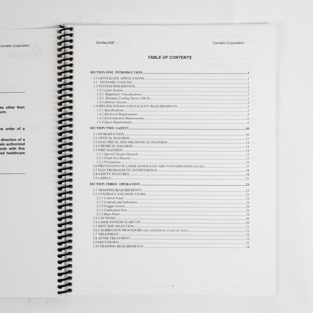 Candela GentleLase & Gentle lase Plus - Operator's Manual PN 8501-00-1500