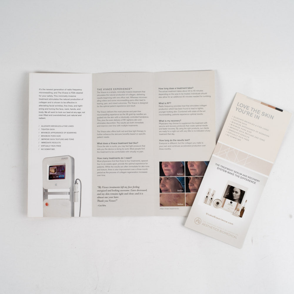 VIVACE Fractional RF system - Patient Informational Tri-Fold Brochure 58 Pcs
