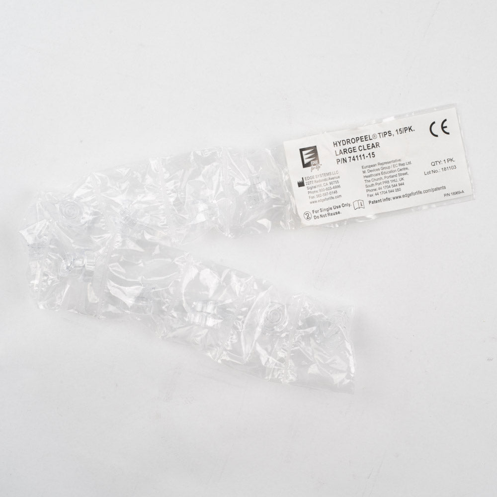 Edge Systems Hydropeel Tips 10/PK Large Clear P/N 74111-15 - Single Use