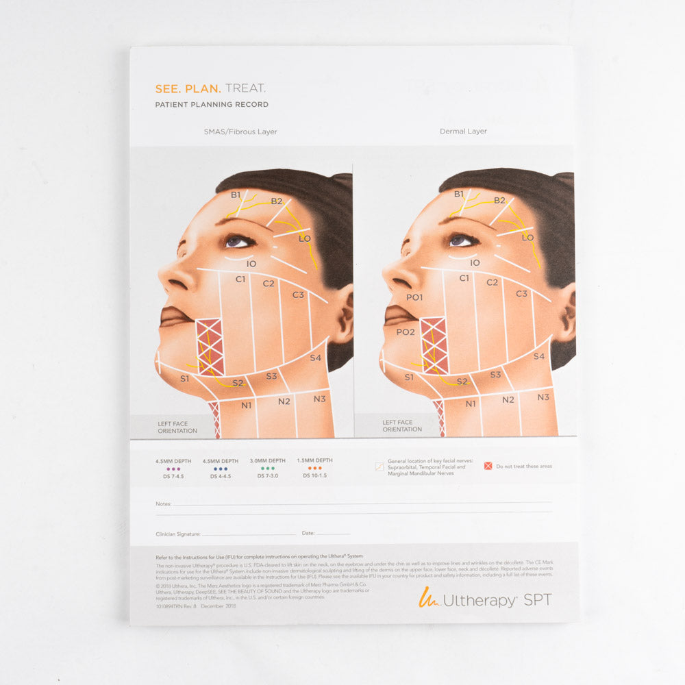 Ultherapy Patient Planning Record - Treatment Preparation & Planning Tear Sheet