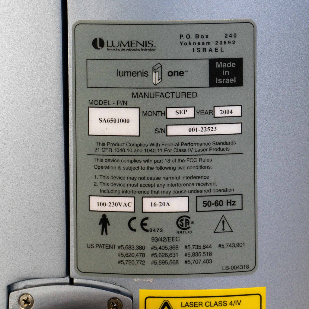 2004 Lumenis Lume One 1 IPL Laser SA6501000 Universal Handpiece Lume1 LumeOne