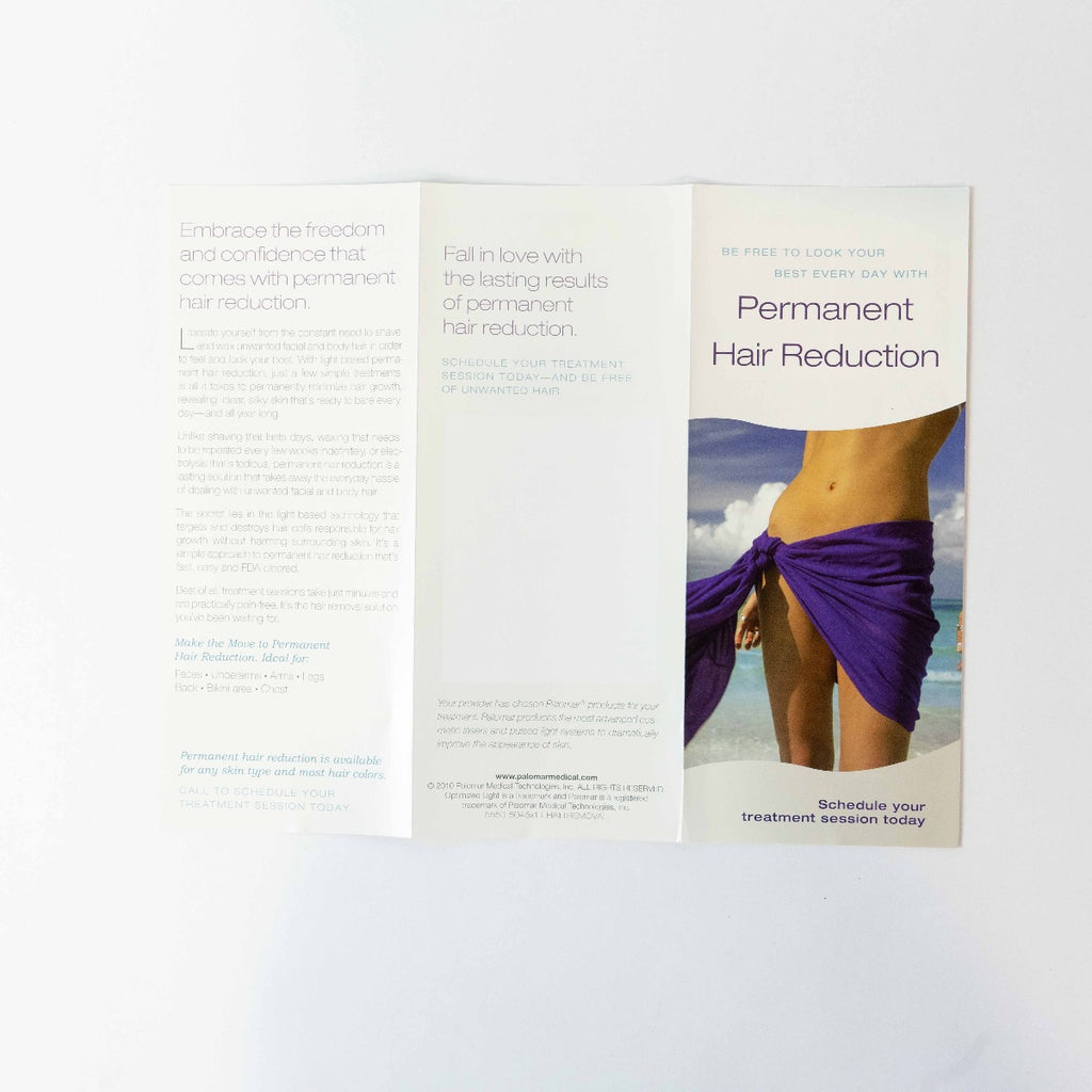 Palomar Laser Hair Reduction Brochure Pamphlet - Customer info & FAQ (Qty 16)