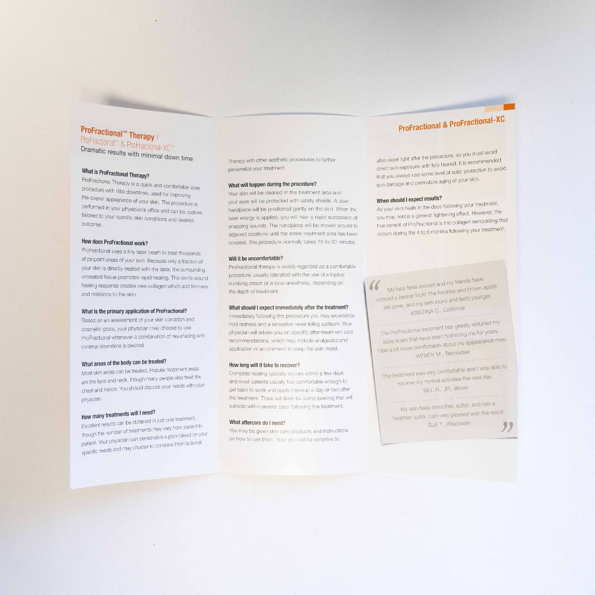Sciton ProFractional Information Brochure with Patient Photos - XF Pamphlet