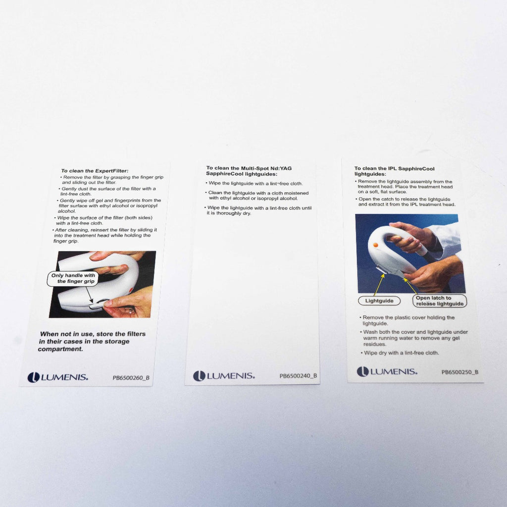 Lumenis Maintenance Guides for IPL Filter, Nd:YAG Light Guides, IPL SapphireCool