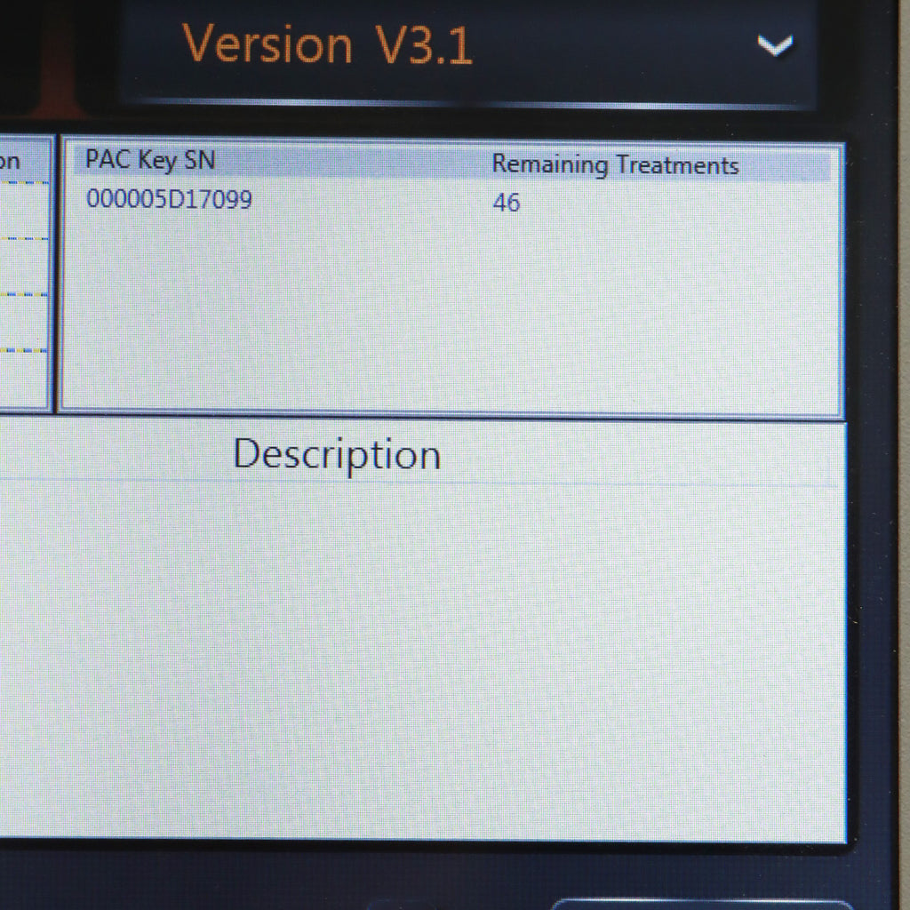 Cynosure SculpSure Platinum Submental Treatment 46 Cycles USB PAC Key DS9490B