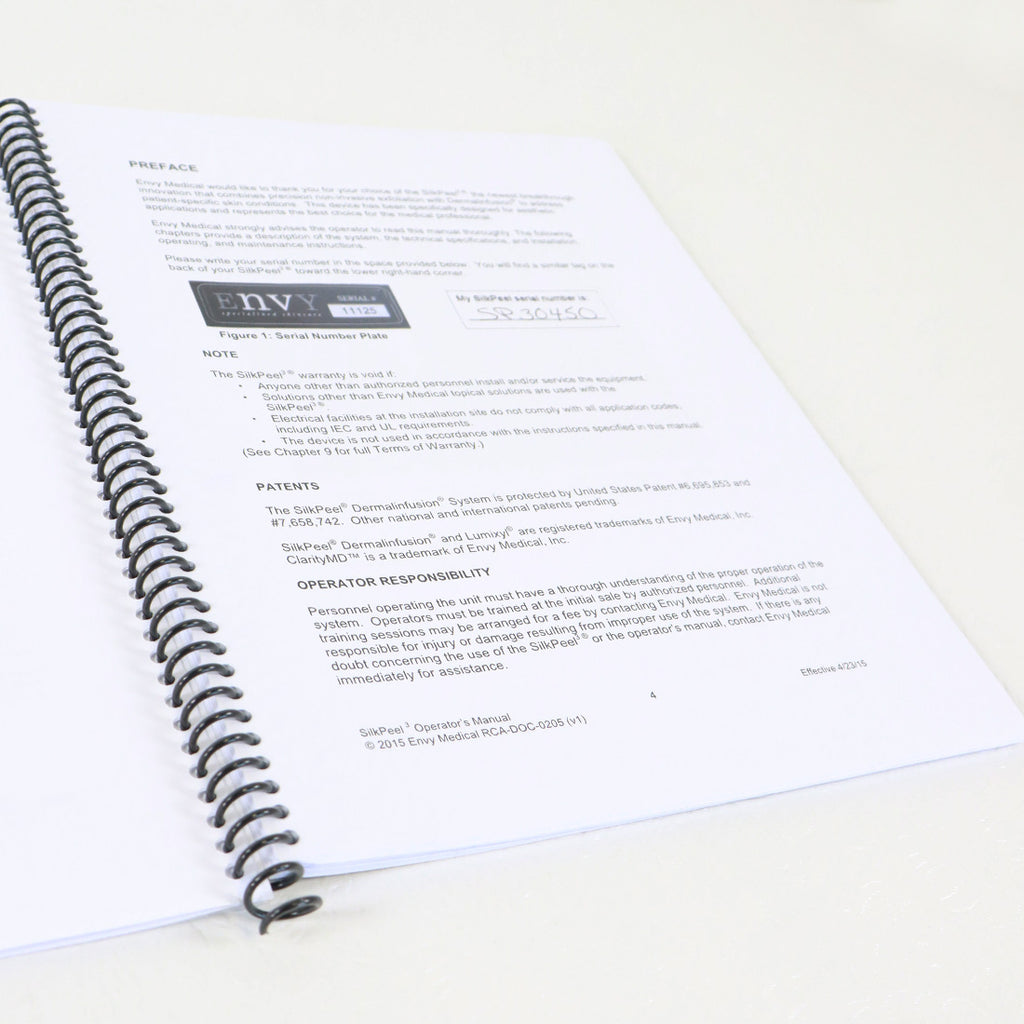 Envy Medical SILKPEEL 3 Operators Manual RCA-DOC-0205 (v1)