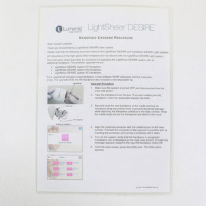 Lumenis LightSheer Desire Handpiece Upgrade Procedure PB-01004862 Rev B