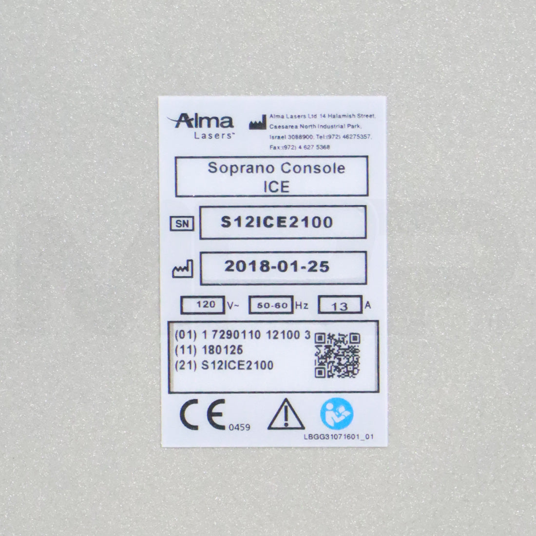 2018 Alma Soprano ICE Diode HP Single Wavelength Hair Removal System