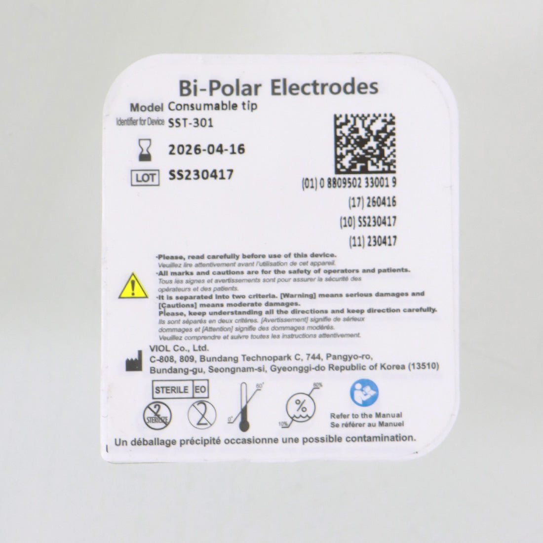 Viol Scarlet SFR Bi-Polar Electrodes Consumable Tip EXP 04/16/2026