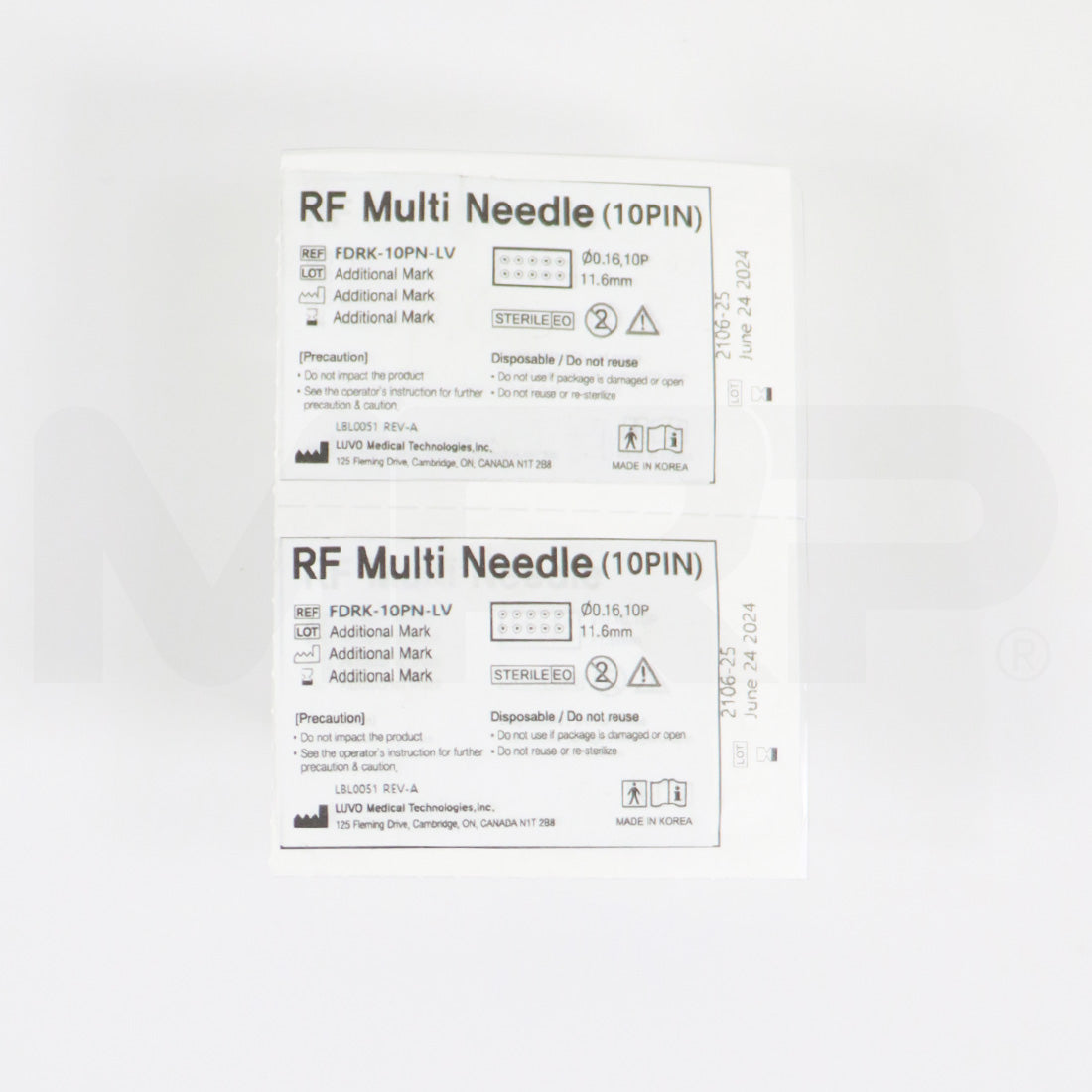 Luvo RF Multi Needle 10Pin Needle Tip Sterile 2pk EXP 06/24/2024