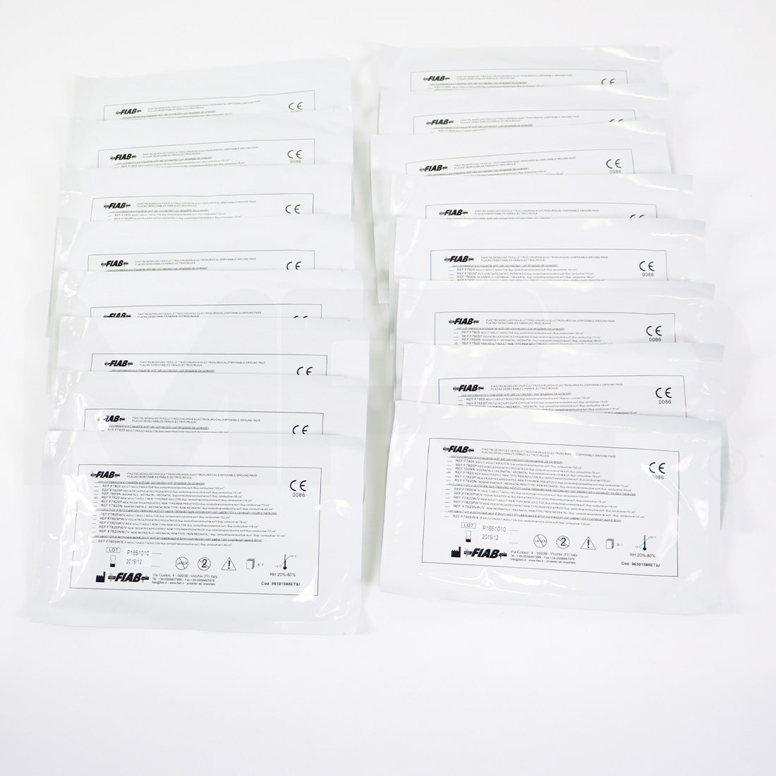 FIAB Electrosurgical Disposable Ground Pads REF F7820 EXP 12/2019 16 Pack