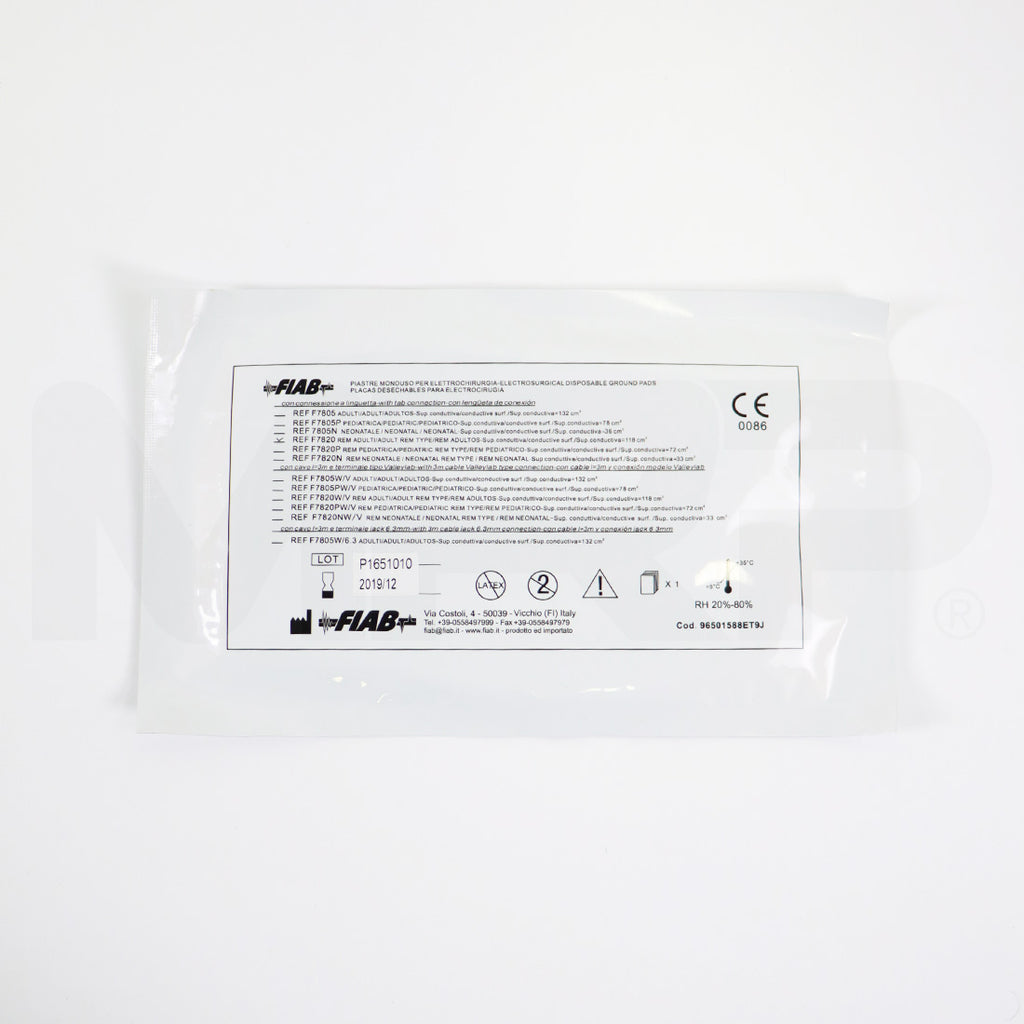 FIAB Electrosurgical Disposable Ground Pads REF F7820 EXP 12/2019 16 Pack