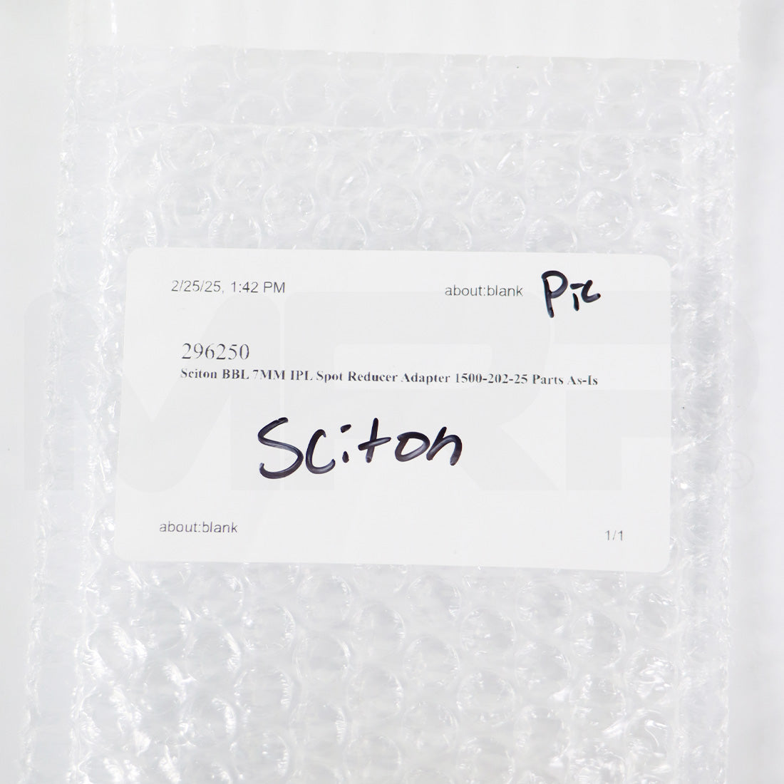 Sciton BBL 7MM IPL Spot Reducer Adapter 1500-202-25 Parts As-Is