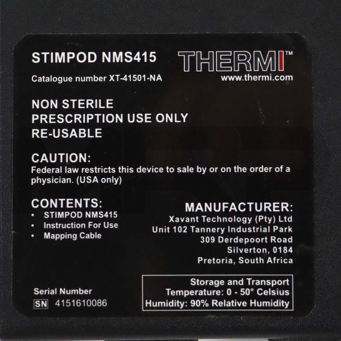 ThermiAesthetics STIMPOD Precision Nerve Locating Device NMS415 XT-41501-NA