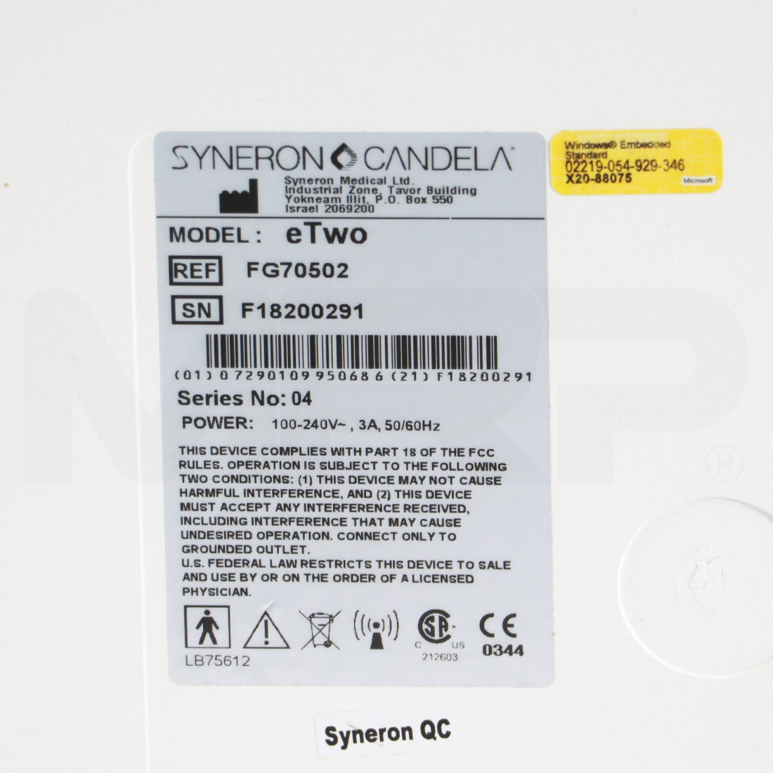 2019 Candela Syneron eTwo RF Facial Rejuvenation Skin Tightening System