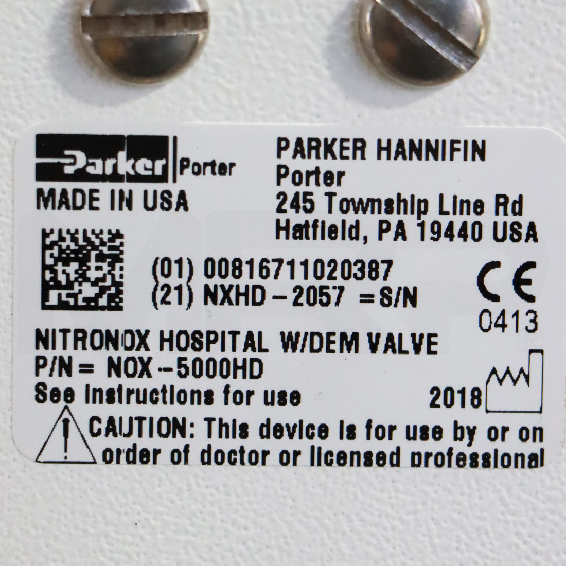 2018 Parker Hannifin Porter NitroNox NOX-5000HD Nitrous Oxide Mixture Mobile Stand