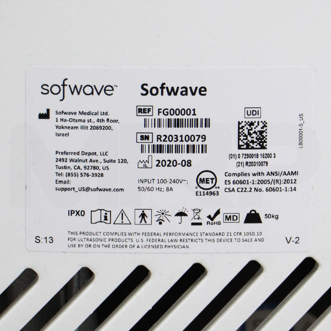 2020 Sofwave Medical Sofwave Ultrasound Skin Tightening System