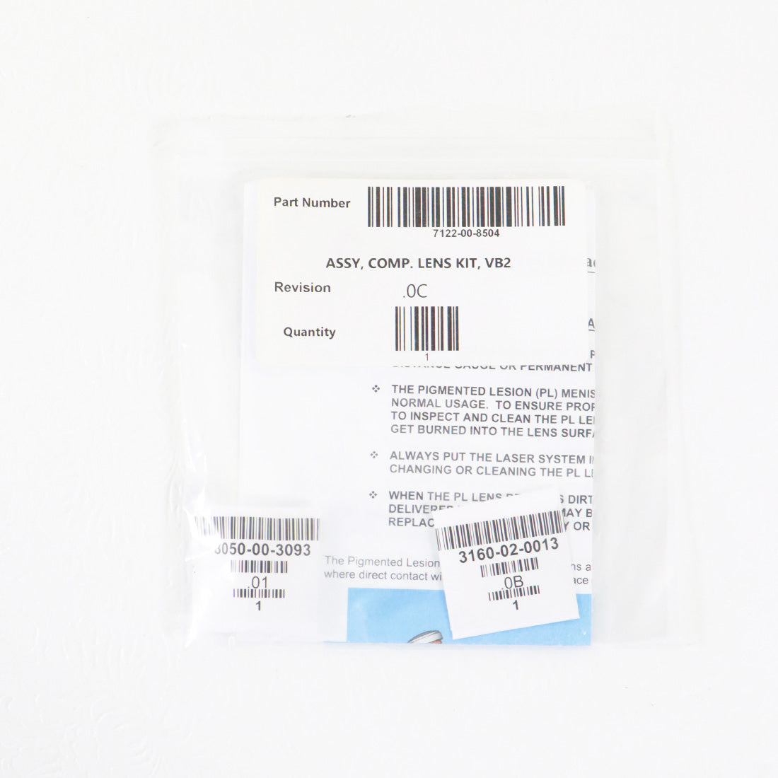 Syneron Candela VBeam PL Pigmented Lesion Lens Replacement Kit 7122-00-8504