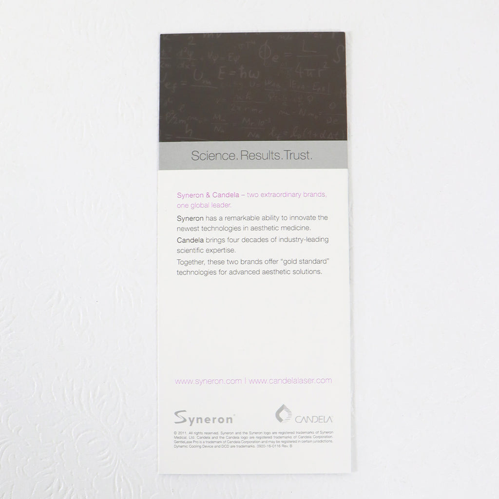Syneron Candela GentleLase Pro Hair Removal Brochure 0920-16-0116 Rev B 50pk
