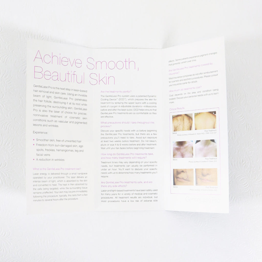 Syneron Candela GentleLase Pro Hair Removal Brochure 0920-16-0116 Rev B 50pk