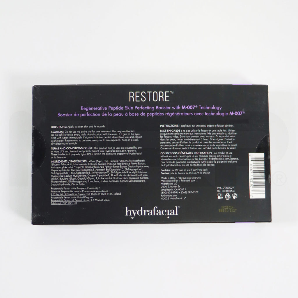 Edge Systems Hydrafacial Restore Serum 9ml 6 Pack 7000077 BBE 01/2027