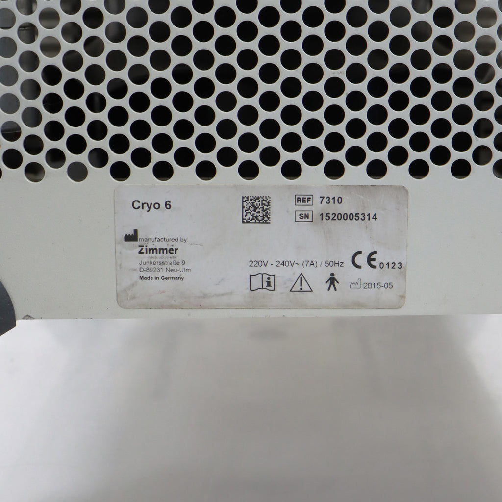 2015 Zimmer Cryo 6 Chiller Cold Air Therapy Spot Cooling Treatment Cryo System