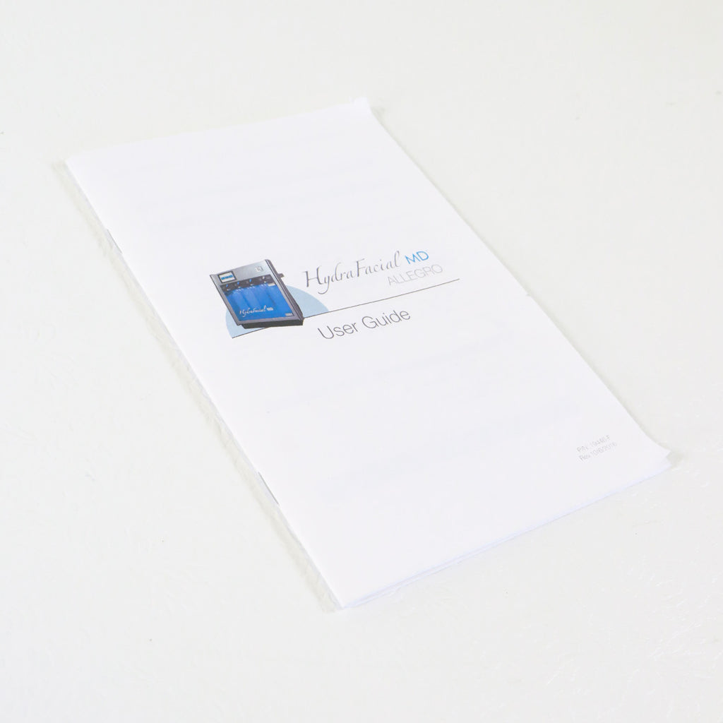 Hydrafacial MD Allegro User Guide EDGE For Life Operator Instruction Manual Book