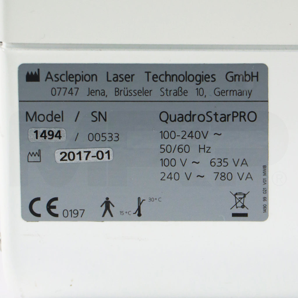 2017 Asclepion QuadroStarPRO 940 Laser Vein Vascular System Serial