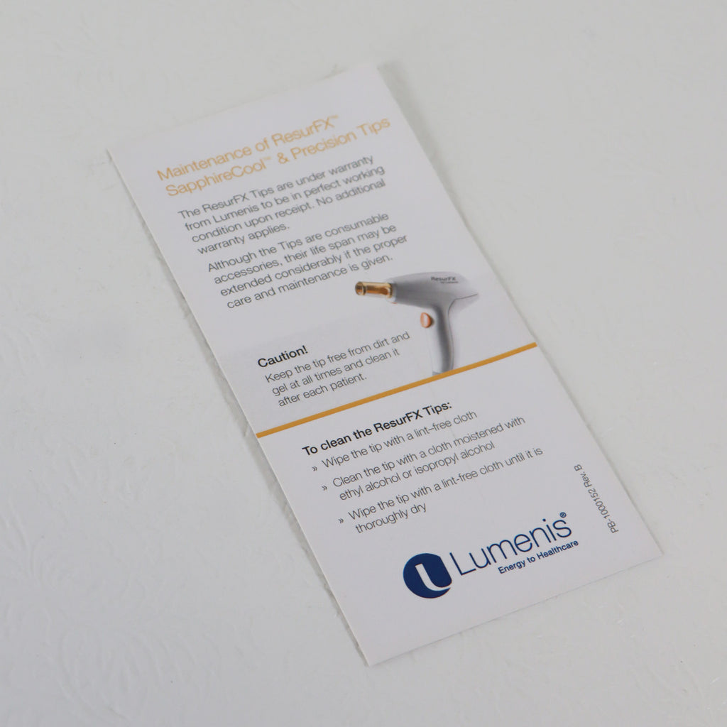 Lumenis ResurFX SapphireCool Precision Handpiece Tip Maintenance Operator Guide